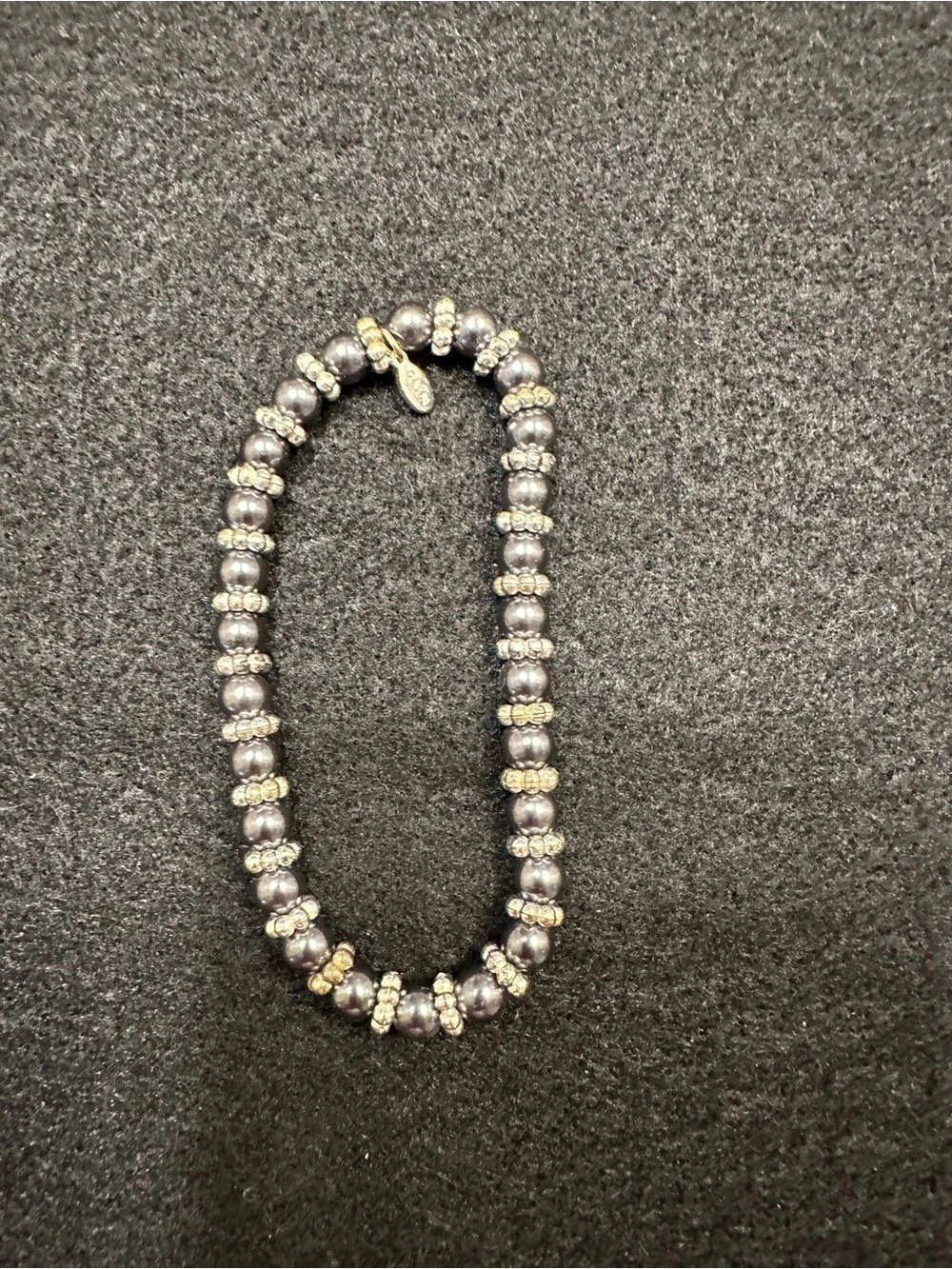 Premier Designs Beaded Bracelet in Silver & Black Beads
